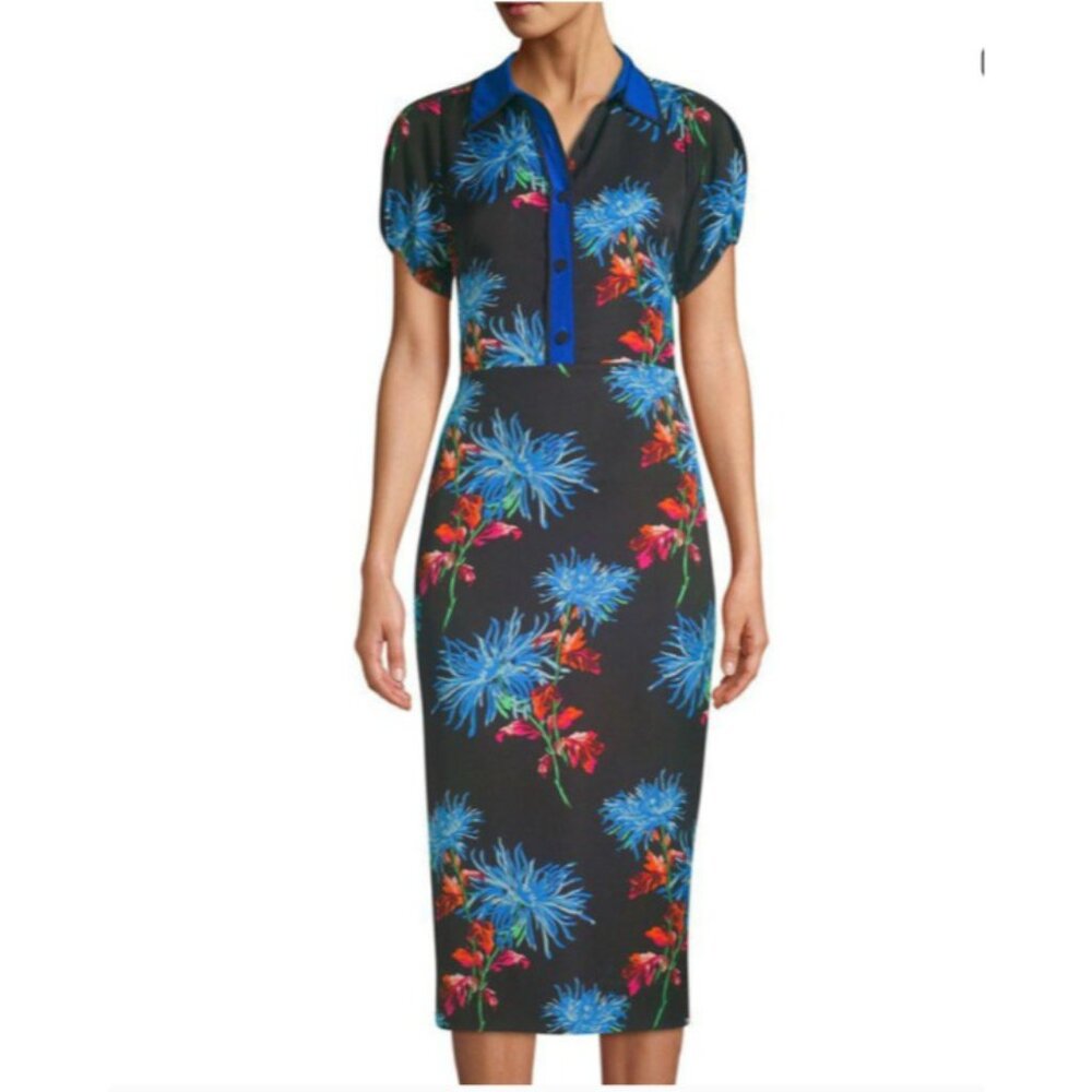 Diane Von Furstenburg Elly Dress 4 Career Church Stretch Sheath $468